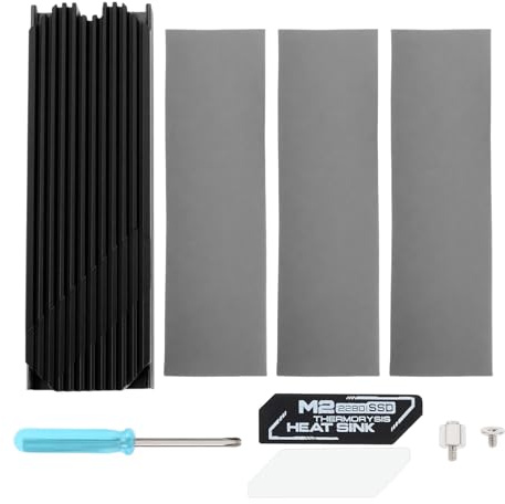 YINETTECH M.2 2280 SSD NVME Kühlkörper Kühler Kit Einzel Doppel Seite Kühlkörper Aluminium Schwarz