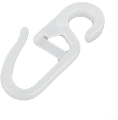 Ganci per tende, confezione da 100 pezzi, design a clip, con occhiello da 10 mm, per tende ad anello, ganci in plastica per pieghe facili da appendere e rimuovere, riutilizzabili, 30 mm x 14,5 mm