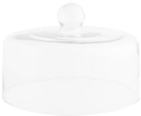 DIYEAH Cloche À GâTeau Ronde en Verre Transparente 7.09 Pouces Couvercle Alimentaire sans Plomb Protection Anti-PoussièRe pour PréSentation Et Conservation De Desserts Maison