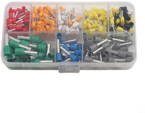 Klemmleisten-Set, kaltgepresste Kupferhülsen mit isolierten Aderendhülsen für Ringgabel-Flachstecker, 2120-teiliges Set für elektrische Kabel (400)