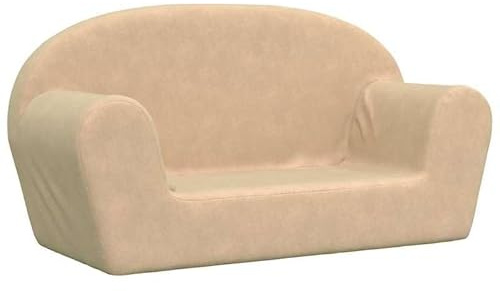 Eleganz Sofá infantil de 2 plazas en color crema | Sofá infantil de felpa suave para habitación infantil y zona de juego | Cómodo y duradero | Perfecto para niños pequeños y bebés