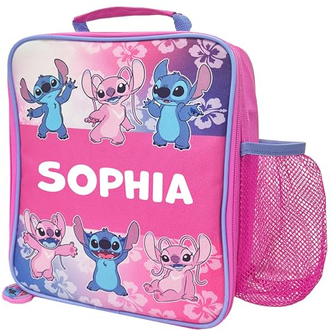 Disney Lilo & Stitch Kids Lunch Bag Personalised Lunch Box Girls School (Stitch Lunch Bag)