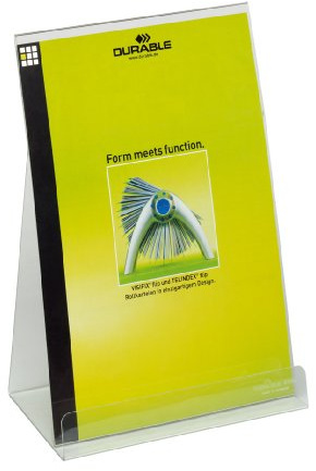 Durable Aufsteller/Prospektspender, für DIN A4 Informationen, 2 Stück, farblos, 859419