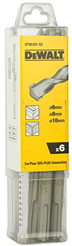 DEWALT Hammerbohrer-Set Extreme (6-teilig, 160 mm, SDS Plus, Ø 2x 6, 2x 8, 2x 10, in Kunststoffverpackung) DT60302