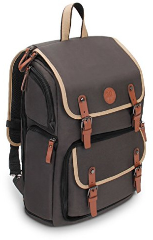 GOgroove Kamera Rucksack für Spiegelreflexkameras: DSLR Backpack ideal für Reisen, ausreichend Platz für Kamera & Zubehör, sowie Laptop und Stativhalter & wetterfestem Regenschutz, Grau