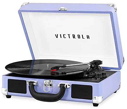 Victrola Vintage 3-Speed Bluetooth Suitcase Turntable with Speakers, Lavender