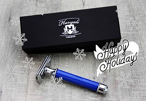 3 Stück Männer Rasieren De Rasierapparat In Blau. Perfekt für tiefe, saubere Rasur. Kommt in einer Designer Box.