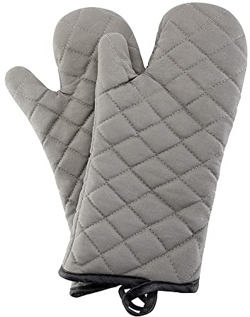 ARCLIBER Grey 13 Quilted Oven Mitts 1 Pair Flame Heat Resistant