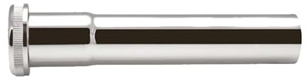 tecuro Spülrohrverlängerung Ø 28 mm für WC-Druckspüler 250 mm, mit Rändelmutter, Messing verchromt