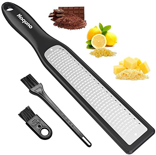 Haquno Lemon Zester, Grater Zester — Parmesan Cheese Lemon, Ginger, Garlic, Nutmeg, Chocolate, Vegetables, Fruits - Razor-Sharp Stainless Steel Blade