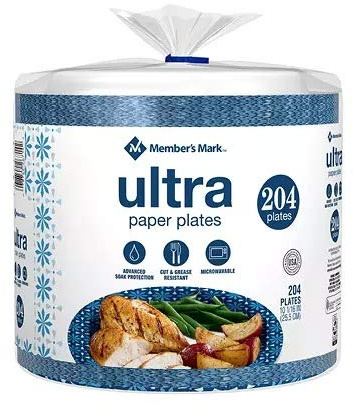 Member Mark Ultra Dinner Paper Plates (10, 204 ct.)