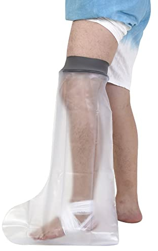 EVERCRYO Copertura impermeabile per adulti per gamba corta per doccia, bagno - Protettore per gesso e benda - Protezione impermeabile per gamba corta, caviglia e piede rotti