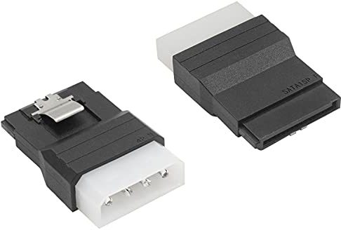Duttek SATA to Molex Adapter, 4Pin Molex to Sata Power Adapter, Molex IDE 4Pin Male to Sata 15Pin Female Adapter Converter Connect for Latching SATA Power Cables, 2 Packs