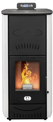 STUFE A PELLET ITALIA Asia 22 Kw WiFi | Hydro-Pelletöfen Effizienz 89% Heizung für 140m² Autonomie 22 Std. Programmierbar WiFi-Steuerung 5 Geschwindigkeiten und Leistungsstufen 24M Garantie Weiß