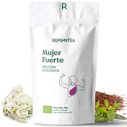 TE VERDE MUJER FUERTE 100% Orgánico 80g (40 Tazas) | Té Verde Sencha con Verbena, Ortiga, Milenrama, Hierbabuena y Flor de Sauco REPLANTEA®