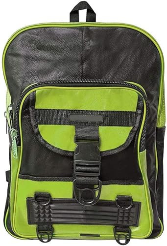 Warrior Gears Fahrradrucksack aus echtem Leder, erweiterbare Rucksäcke für Erwachsene und Herren, Fahrradreucksäcke für Männer, große Kapazität Motorrad-Rucksack zum Reiten, Touren und Reisen – Grün