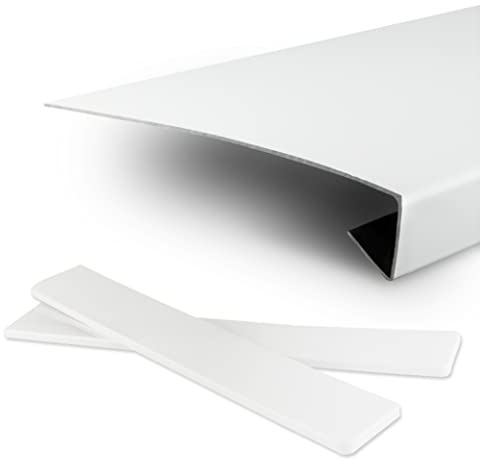TJ Fensterbank Verkleidung in weiß I 38 x 100 cm I Dicke 3,5 mm I pflegeleichte PVC Fensterbrett-Abdeckung mit Seitenabschluss I Fenstersims Renovierung kratzfest & feuchtigkeitsundurchlässig