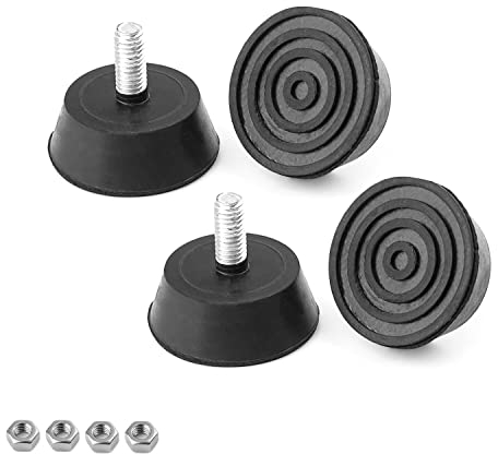 GEBAUM 4 Pezzi Piedini Mobili Regolabili, Piedini di Montaggio in Gomma, Gambe Del Tagliere Con Viti Diametro 38 mm Per Mobili, Elettrodomestici e Piccoli Elettrodomestici