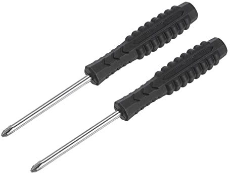 sourcing map Mini Cruciforme Tournevis, 3.0mm Croix Tête avec Antidérapant Poignée pour Petit Appareils électroménagers, 2 Pcs