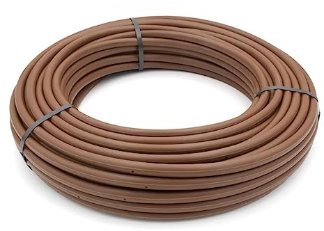 Rain Bird XFD [100 Meter] zur Bewässerung von 16 mm mit Tropfern, Abtropfrohr mit Radstand alle 50 cm, Fördermenge 2,3 l/h, flexible Tropfleitung für schnelle und einfache Installation, Braun