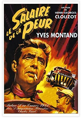 HDTS Klassischer Film-Poster, Leinwand, Die Löhne der Angst, Wandkunst, Dekoration, Bild für Wohnzimmer, Schlafzimmer, Dekoration, Rahmen: 30 x 45 cm