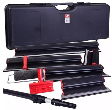 Komplettes Profi-Set, Kofferset, Flächenspachtel, Adapter | Teleskopstiel 90-160 cm, Rollspachtel, Tragekoffer, Kunststoffspachtel Ultraleicht ERGOPLAST