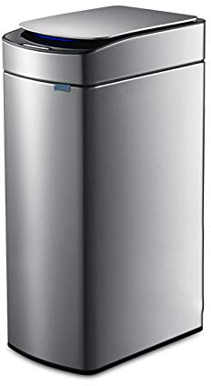 Poubelle Cuisine de grande capacité Cuisine ménagère Corbeille rechargeable peut être une corbeille à induction automatique en acier inoxydable Can 30L rectangulaire Smart Trash peut Poubelle Ou Corbe