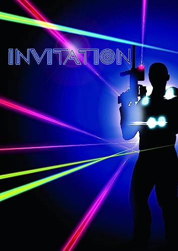 Edition Colibri INVITATION JEU DE LASER TAG, lot de 10 cartes d‘invitation en Français pour un anniversaire d‘enfant ou pour une fête Guerres des étoiles 11140 FR