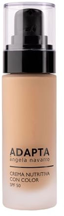 ADAPTA Cosmetics Crema Facial de Día Nutritiva Color y Fotoprotector SPF 50 - Hidrata Unifica Tono de Piel, Efecto Glow, Protección Solar Alta Todo Tipo de Pieles 30 ml