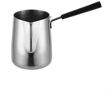 Emiif Cafetera turca – Calentador de café y mantequilla de acero inoxidable 304, calentador de leche premium y olla de leche con boquilla (600 ml)