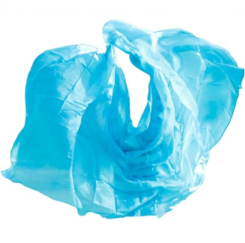 Bauchtanz-Seidenschleier aus echter Seide, handgefertigt, gefärbt, Bauchtanzschleier, Bauchtanz-Performance, Bühnenrequisiten, Zubehör, Schal, Schleier, Seiden-Bauchtanzschleier, Farbe: 9-Ye, XXL-