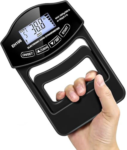 Digitaler Handkraftzähler, 396 lb/180 kg, digitale Griffkraftmessung, Handdynamometer, LED-Anzeige, Griffkrafttrainingsdynamiometer