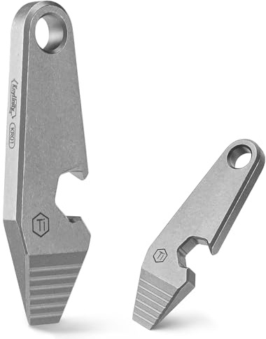 KeyUnity KR01 - Multiherramienta de palanca de titanio EDC 6 en 1, mini llavero de palanca para llevar todos los días