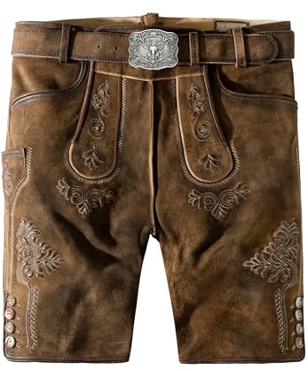 Stockerpoint Bertl Herren Trachtenlederhose, Braun Gespeckt, 52