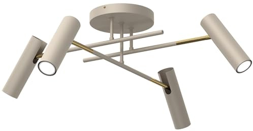 Licht-Erlebnisse Deckenspot Metall Beige Gold Wohnzimmer Flur H:24 cm GU10 bis 8 W flexibel 4-flammig elegant stilvolle Deckenleuchte Küche STAMKAN