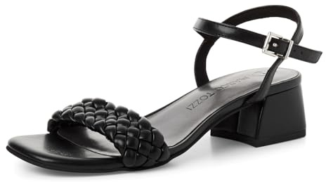 MARCO TOZZI Damen Sandalen mit Absatz Elegant Kleiner Absatz, Schwarz (Black), 39 EU