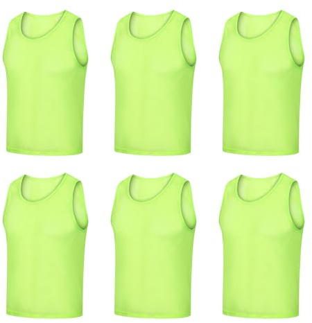 SAVOSWEET 6 Stück Fussball Leibchen Erwachsene, 62 x 70cm Leibchen Fußball Set, Mesh Trimmage Erwachsene Fußball Trainingsweste, Fußball Leibchen Set, Westen fürs Teamtraining für Herren Damen