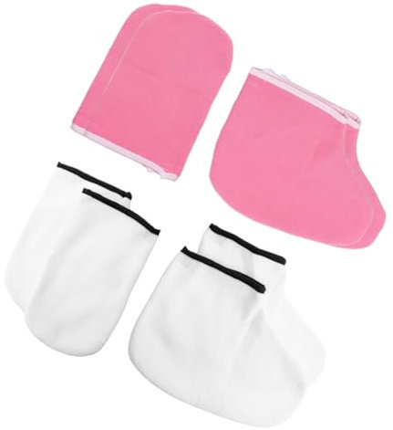 BELLIFFY 4paare Peeling Und Feuchtigkeitspflegehandschuhe Fußabdeckungen Hautpflegewerkzeuge Weiß Rosa