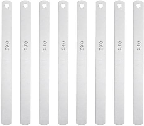QUARKZMAN 8 Lame Metriche Acciaio per Calibri, Spessore 0.6mm Calibro Riempimento, Valvole Spostate, Calibro per Chitarra Strumento Misurazione, per Misurazione Spessore Larghezza Fuga