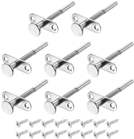sourcing map Plunger Latches, 6.5x80mm/0.26x3.15inch Steel Spring-Loaded Bolt Plunger Latch for Furniture Cabinet Bed Door, 8Pcs