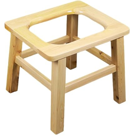 Milageto Toilettenstuhl, Töpfchenhocker, Duschstuhl, bequemer, tragbarer Toilettenhocker aus Holz, erhöhter Toilettensitz für Erwachsene, Senioren, ältere, 30cm