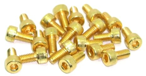 Zylinderkopfschrauben M4x6 Innensechskant 20 Stück Stahl 12.9 - rcbay | DIN912 goldene TiN Beschichtung ISK
