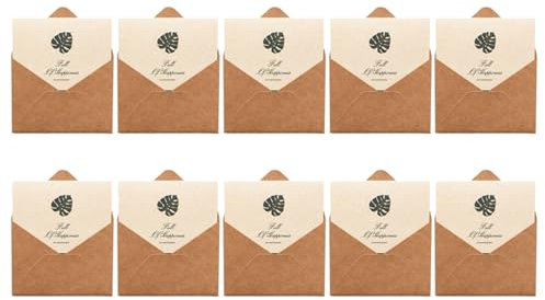 Mumuve Dankeskarten-Set mit Umschlägen, selbstklebende Aufkleber, Blanko, Karten, braune Papierumschläge für Kollegen, 10 Stück