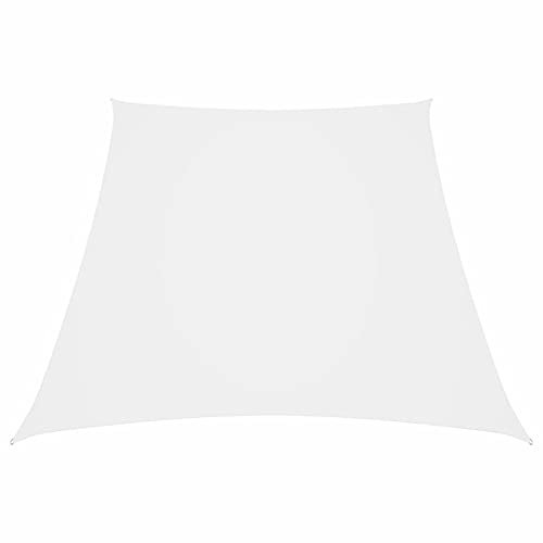 Gecheer Toldo de Vela Trapezoidal de Tela Oxford Blanco 3/5x4 m,Toldo Lateral Retráctil para Terraza Patio Balcon