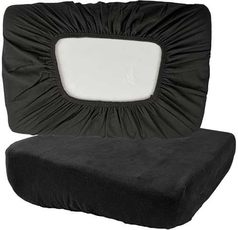 Flanell Nackenkissen Spannbezug 30x50 cm Schwarz 100% Baumwolle | Nackenstützkissen Bezug - Baumwollflanell Spannkissen Überzug Atmungsaktiv, Waschbar - Ideal für Gesundheitskissen