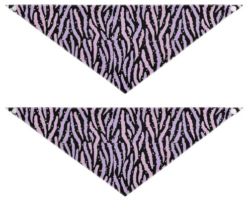 Hundehalstuch, Dreieckstuch mit Druckknopf, niedliches Haustierzubehör für Hunde und Katzen, Violett / Schwarz