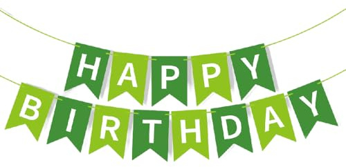 Kiyanest Nature-Inspired Green Birthday Banner – Fresh & Vibrant Party Decoration (5M)