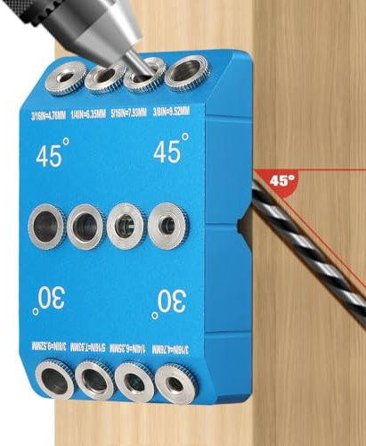 Gabarit de perçage 30 ° 45 ° 90 °, guide de perçage coudé en alliage d'aluminium, rail de perçage droit/incliné, 4 tailles de bloc de gabarit de perçage pour rampe d'escalier de terrasse
