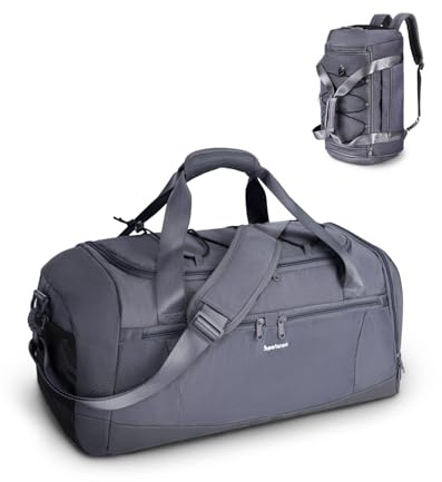 Sportsnew Sporttasche Herren 38L Fitness Rucksack mit Schuhfach & Nassfach, 3-in-1 Trainingstasche für Sport, Schwimmen, Reisen, Arbeit & Alltag, Grau (Patent Angemeldet)