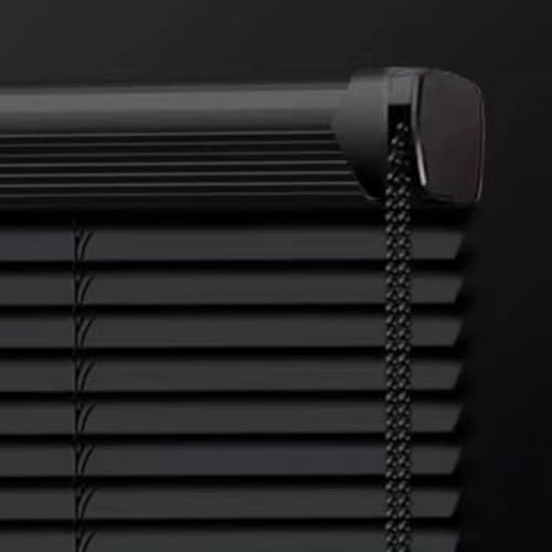 Aluminium-Jalousien für Fenster, 50 cm bis 150 cm Breite, perfekt für Privatsphäre, Lichtsteuerung und Heimdekoration, Größe 135 x 210 cm, Schwarz